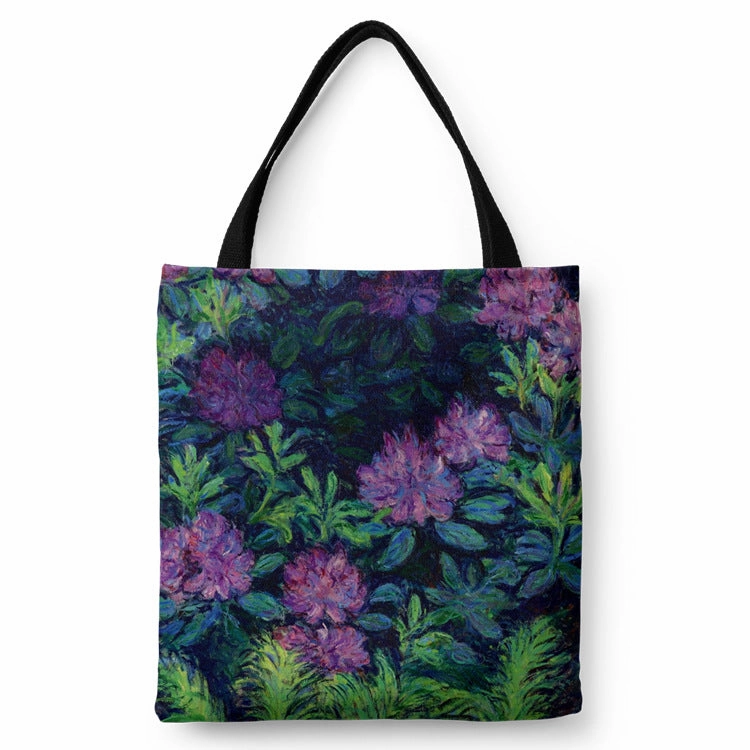 Monet Weeping Willow Water Lily Canvas Shopping Tote