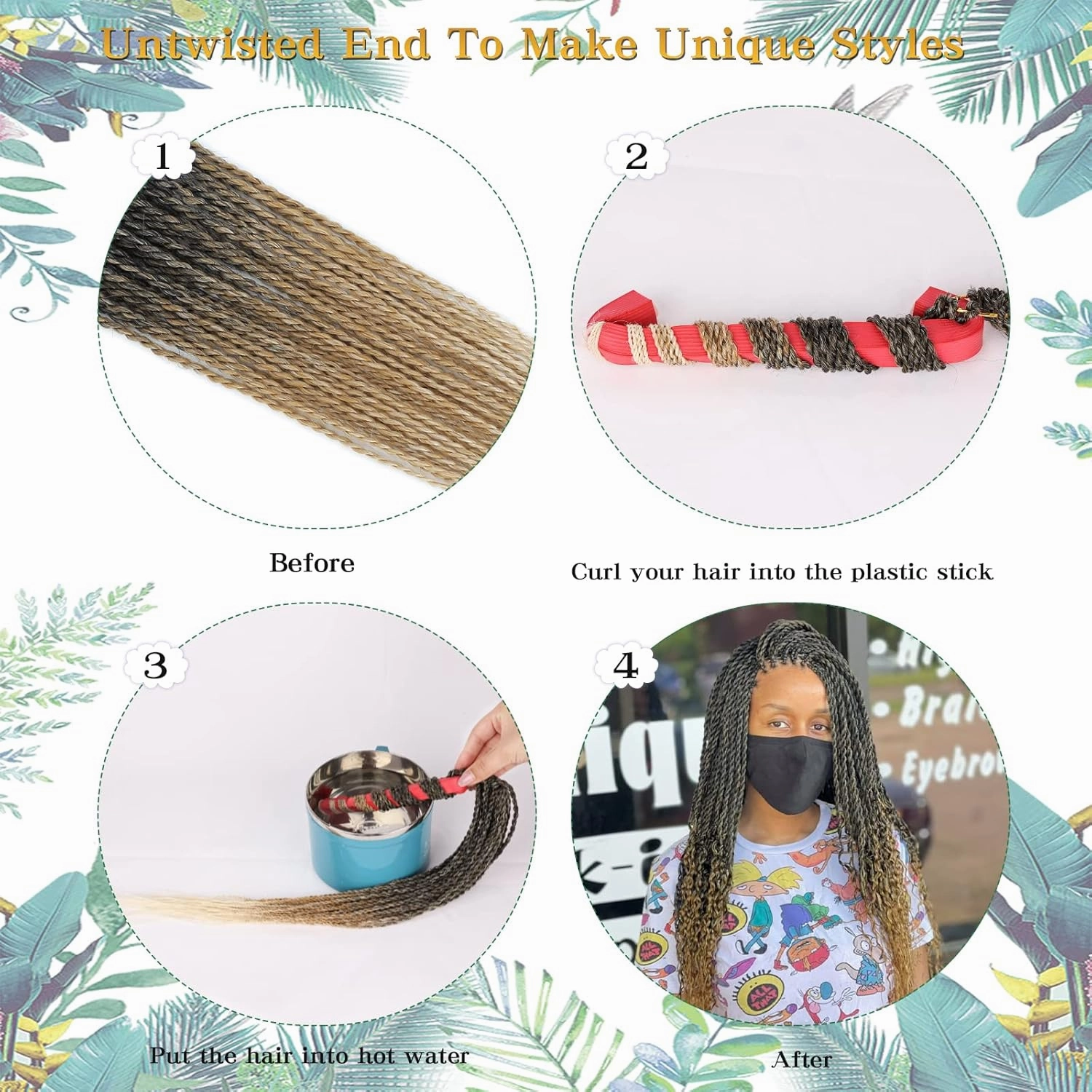 MOSINA Senegalese Twist Crochet Hair 18 Inch Ombre Crochet Twist 8 Packs Straight Crochet Braid Synthetic Professional Braiding Hair Hot Water Setting 35 Strands/Pack (18 Inch, 1B/27/613)