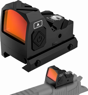 Motion Awake Red Dot Sight - 2 MOA RMR Cut Footprint Red Dot Scope, Waterproof Optic Reflex Sight 12 Brightness Adjustment Shake Awake Red Dot Sight with Adapter Plate for MOS and 20mm Picatinny Base