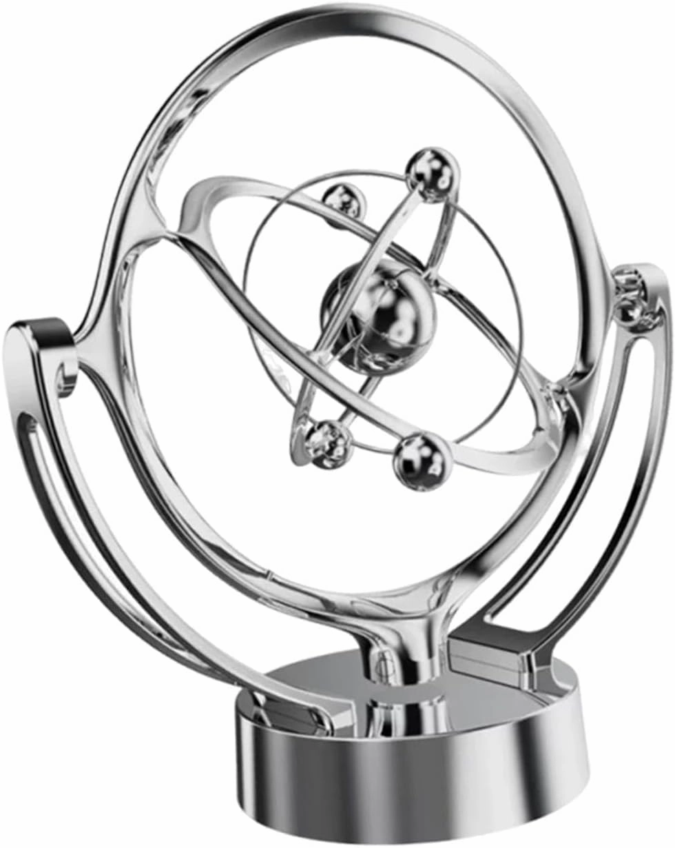 Motion Desktop Toy Decoration Versatile Decorative Portable Balance Sculpture Machine for Shelf Party Gift Living Room, Silver