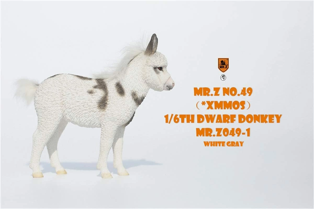 Mr.Z 1/6 Dwarf Donkey Statue Realistic Educational Equidae Animal Model Resin Toys Collector Home Decoration Birthday Gift for Adult (Mr.Z049-1)