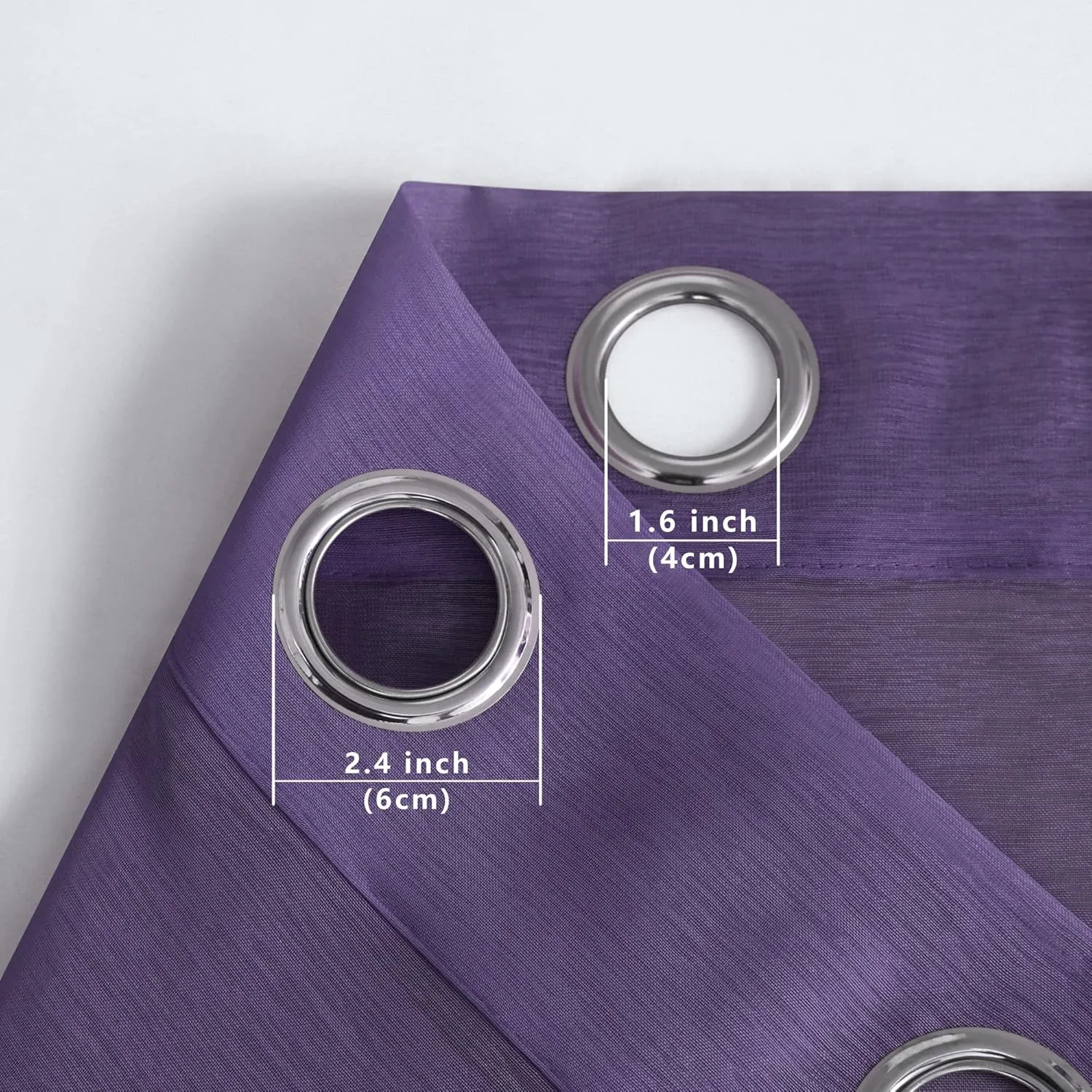 Mrs.Naturall Royal Purple Room Decor Set of 2 Grommet Transparent Voile Sheer Curtains for Living Room Kids Girls Bedroom 84 Inch Length Women Decorations Violet Plum Dark Purple