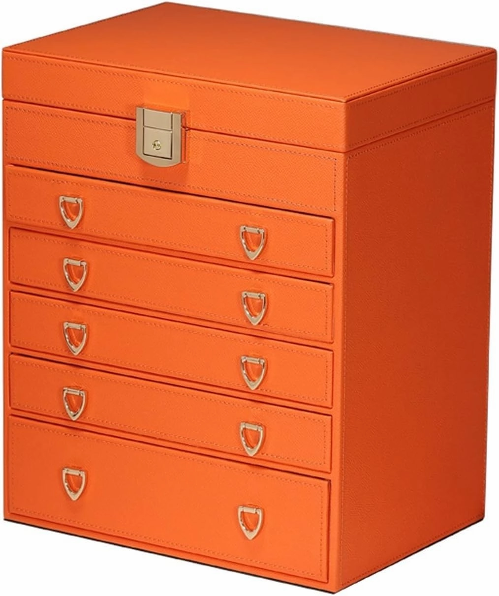 Multifunction Jewelry Box Exquisite Microfiber Leather Organizer Case Necklace/Ring/Earring/Watch