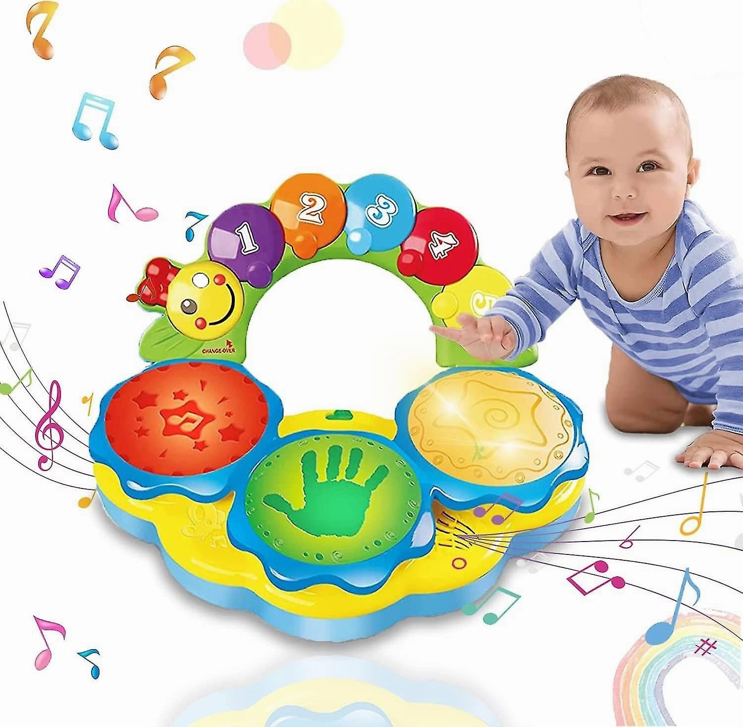 Music Toy Portable Musical Drums Piano Musical Instrument Baby Toys 6 To 12 Mon