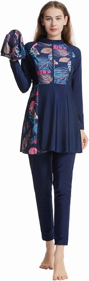 Muslim Swimsuits for Women Long Sleeve Built-in Bra Swimming Tops   Swimming Pants   Hijab Burkini Full Cover Swimwear