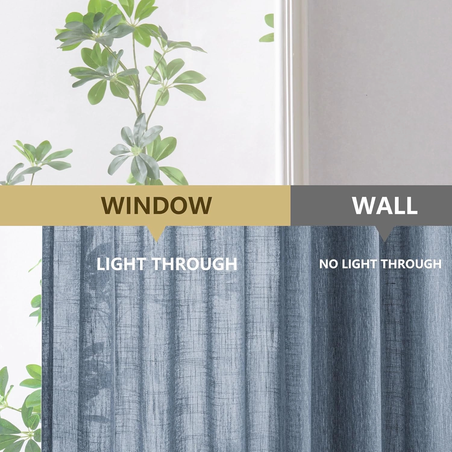 MYSKY HOME Dusty Blue Curtains 84 Inches Long for Bedroom, Pinch Pleated Semi Sheer Soft Cotton Window Curtains Set for Living Room Back Tab Drapes Country Curtain, 40" x 84", Dusty Blue, 2 Panels