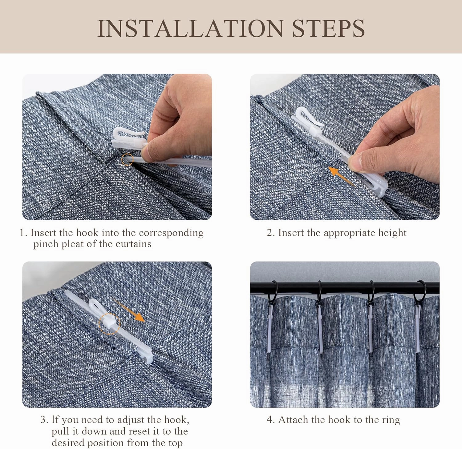 MYSKY HOME Dusty Blue Curtains 84 Inches Long for Bedroom, Pinch Pleated Semi Sheer Soft Cotton Window Curtains Set for Living Room Back Tab Drapes Country Curtain, 40" x 84", Dusty Blue, 2 Panels