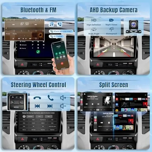 Naifay Android Car Radio for Toyota Tacoma 2005-2015 Wireless Carplay & Android Auto, 2G 32G 9 Inch IPS Touch Screen for Tacoma Car Stereo Bluetooth FM in Dash GPS WiFi Backup Camera MirrorLink SWC