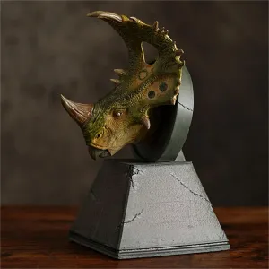 Nanmu Dinosaur Head Statue Carnotaurus Spinosaurus Velociraptor Mosasaurus Allosaurus Tyrannosaurus Rex Model Realistic Dinosaur Figure Resin Toys Collector Adult (Sinoceratops)