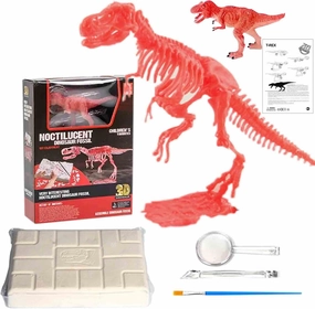 National Geographic Dig Kit 1 Night Light Splicing T Rex 1 Simulated Kids Dinosaur Toys Stem Dinosaur Easter Basket Fossil Fossil Digging Kit for Kids Cool Toys Gifts for Boys Girls 6-8 8-12 (T-01)