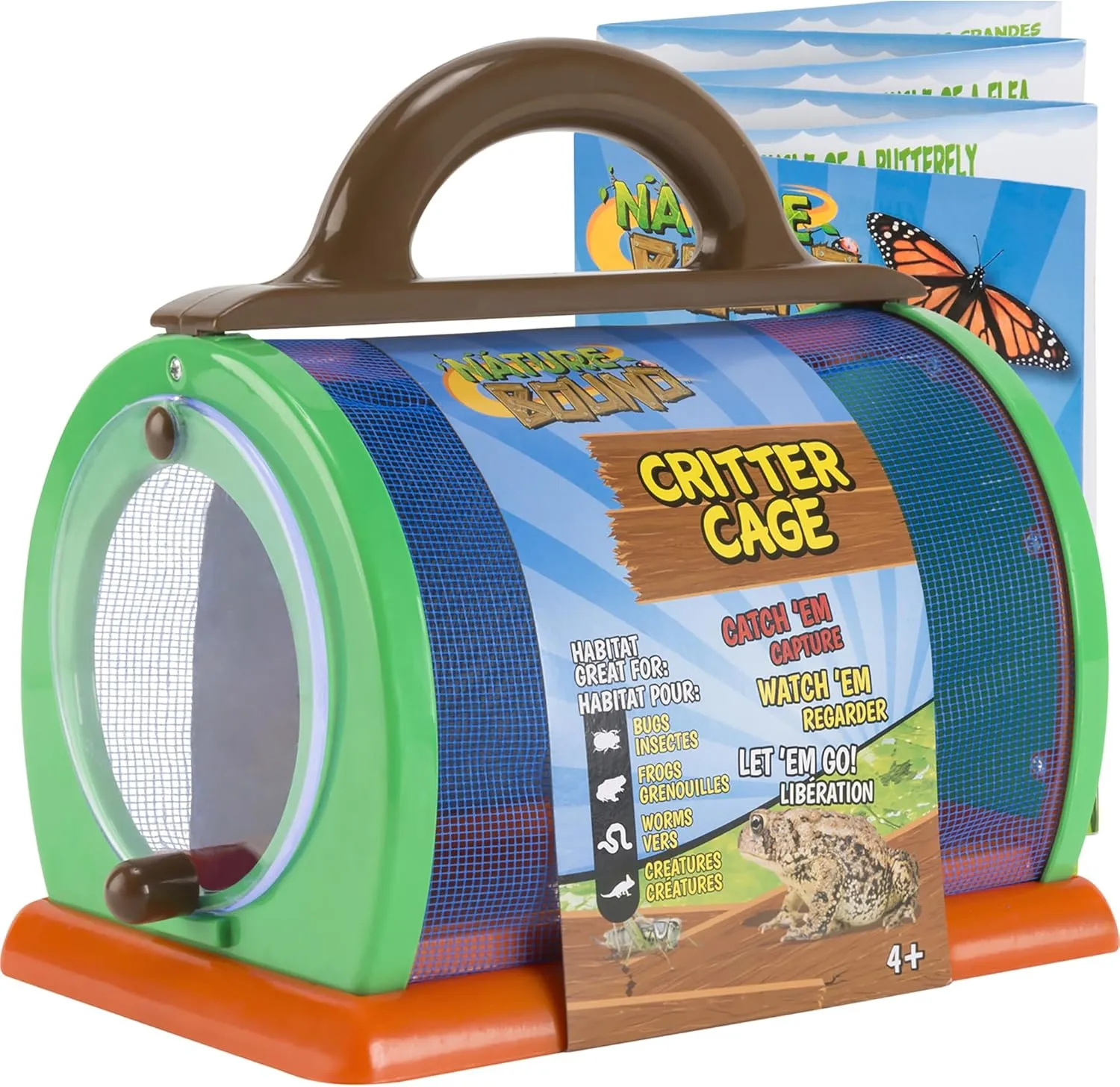 Nature Bound Toys Critter Cage Bug Catcher and Habitat Kit, Insect Netting, and Activity Booklet, Green, for Kids, 8.5" x 5.75" x 8", Indoor and Outdoor Use