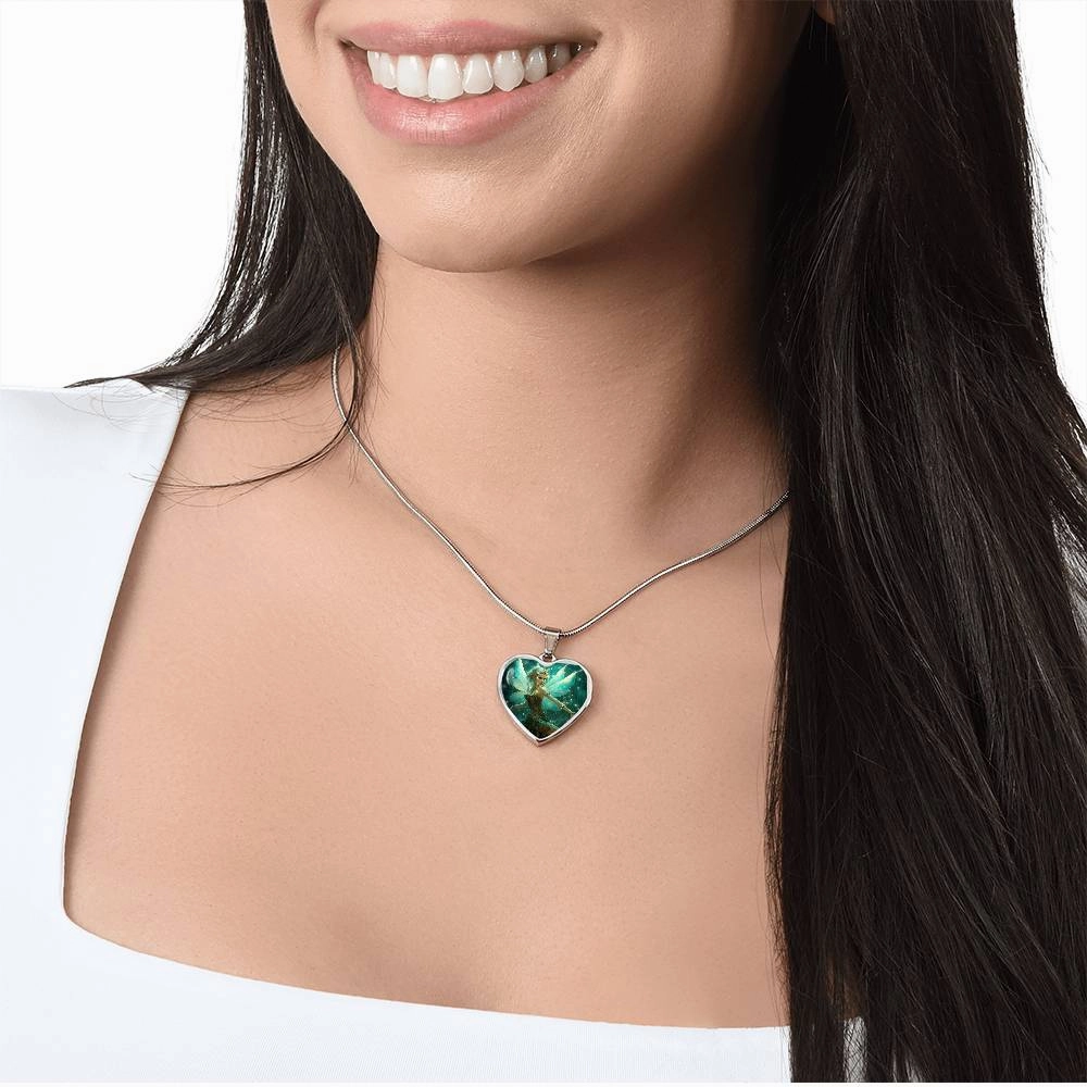 Nature Fairy Heart Pendant Necklace: Turquoise Enchantment - A Symbol of Love & Guardianship | Ideal Gift for Special Women
