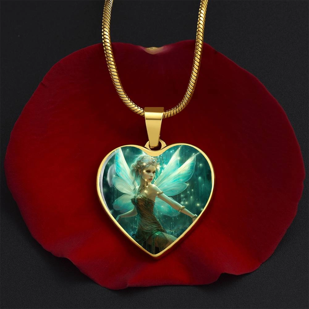 Nature Fairy Heart Pendant Necklace: Turquoise Enchantment - A Symbol of Love & Guardianship | Ideal Gift for Special Women