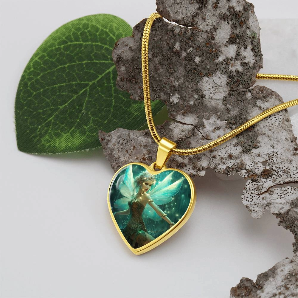 Nature Fairy Heart Pendant Necklace: Turquoise Enchantment - A Symbol of Love & Guardianship | Ideal Gift for Special Women