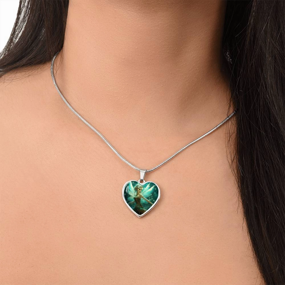 Nature Fairy Heart Pendant Necklace: Turquoise Enchantment - A Symbol of Love & Guardianship | Ideal Gift for Special Women