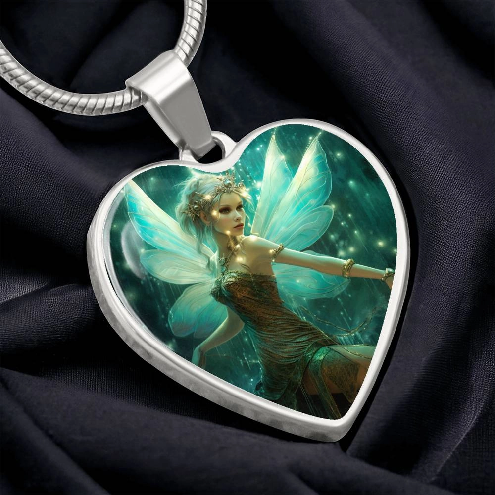 Nature Fairy Heart Pendant Necklace: Turquoise Enchantment - A Symbol of Love & Guardianship | Ideal Gift for Special Women