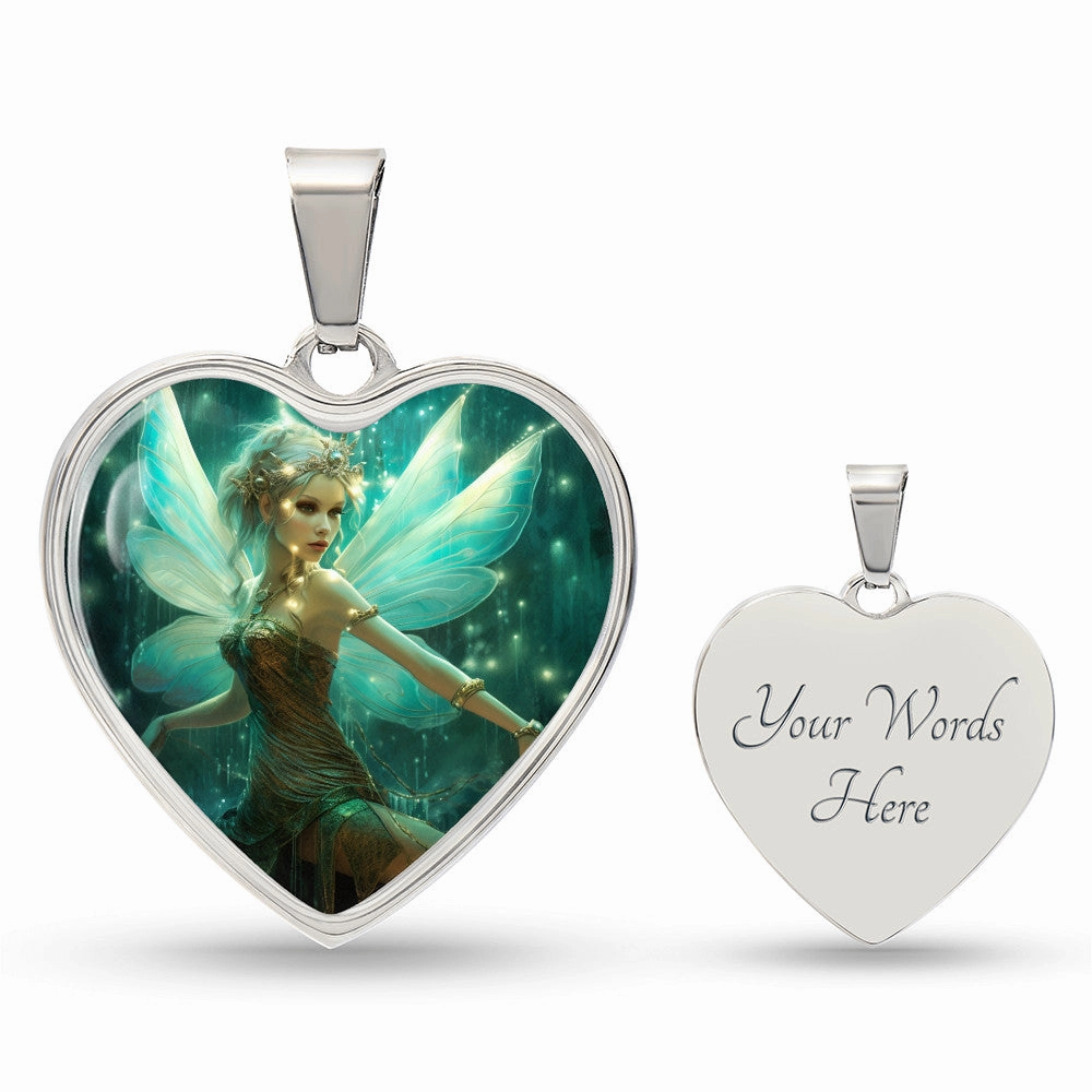 Nature Fairy Heart Pendant Necklace: Turquoise Enchantment - A Symbol of Love & Guardianship | Ideal Gift for Special Women