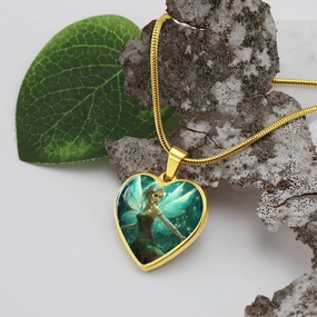Nature Fairy Heart Pendant Necklace: Turquoise Enchantment - A Symbol of Love & Guardianship | Ideal Gift for Special Women