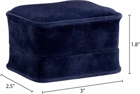 Navy Blue Velvet Ring Box With Double Ring Slot, 2 Pack, Rich Luxury Suede, Elegant Diamond Ring Case, With Black Velour Interior, Jewelry Display Gift Box, For Unique Proposal, Engagement Or Wedding
