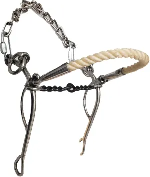 New 5" Twisted Wire Stainless Steel Rope Nose Combo Hackamore/Gag Bit