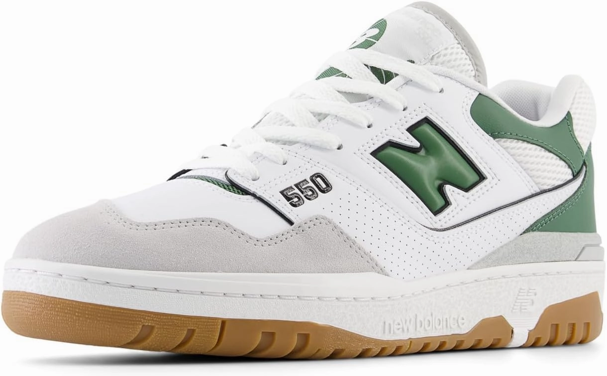 New Balance shoe 550, White Green, 10 US