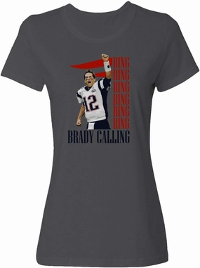 New England Fans Brady SB 6 Rings Goat Ladies Crewneck T-Shirt (Gray, XX-Large)