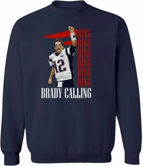 New England Fans Brady SB 6 Rings Goat Unisex Sweatshirt Crewneck Sweater (Navy, XXX-Large)