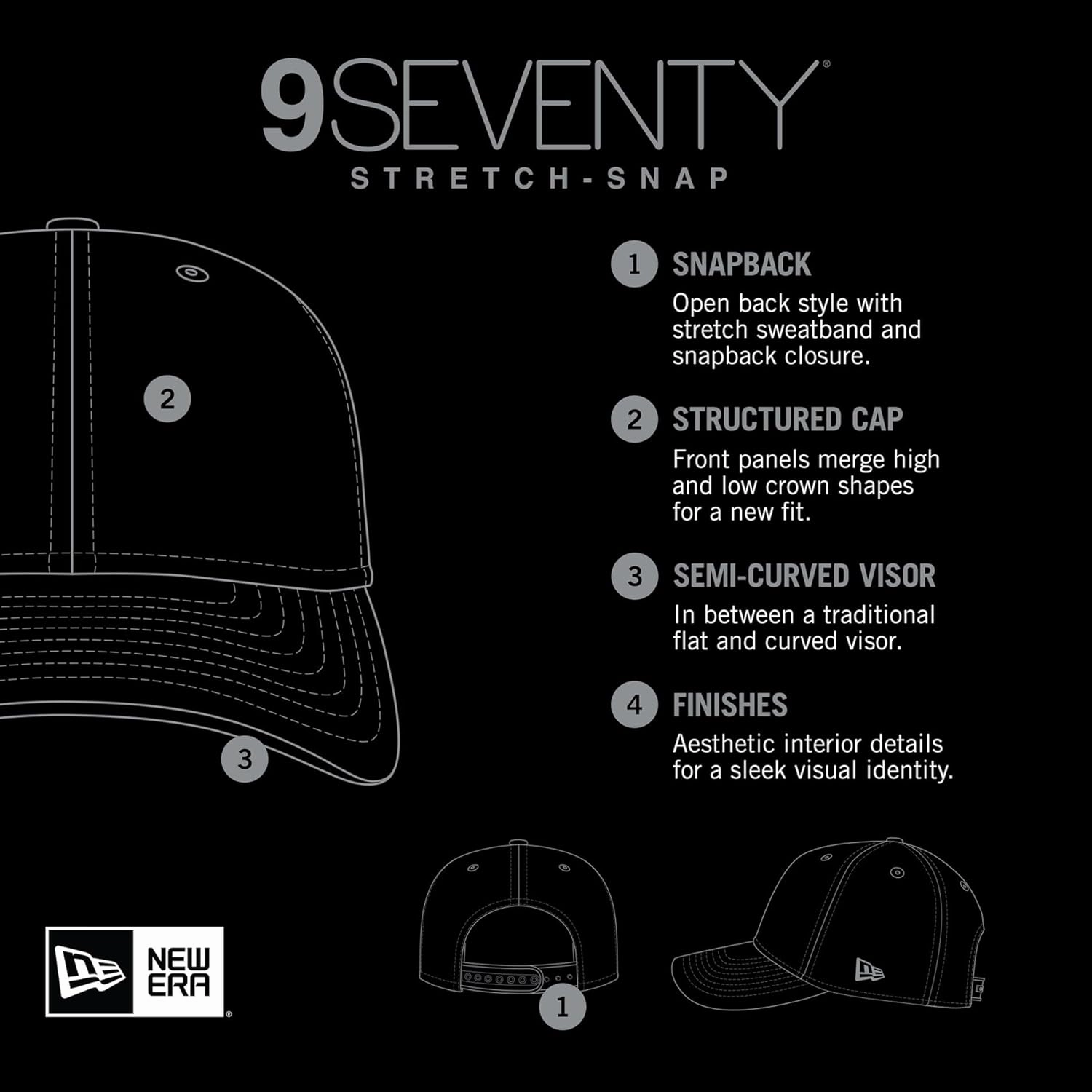 New Era Unisex-Adult NBA Adventure Perform 9SEVENTY Basketball Team Color Stretch Adjustable Snapback Hat One Size Fits All