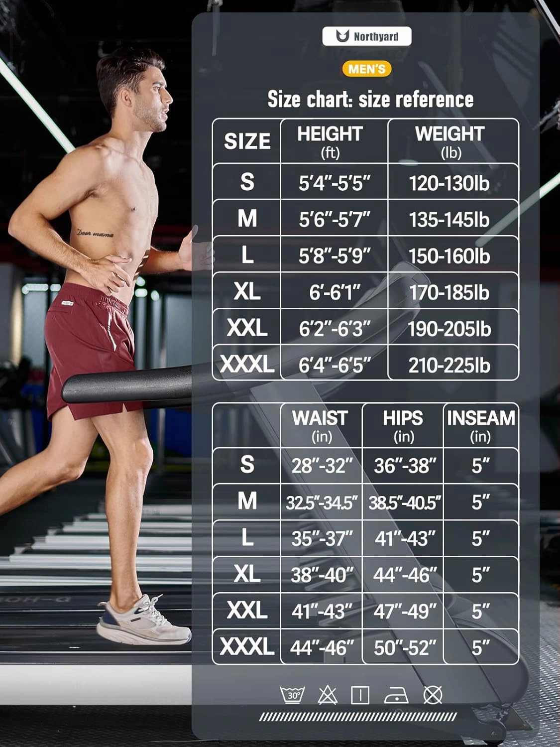 NORTHYARD Men's Running Athletic Shorts 5"/ 7"/ 9" Workout Gym Short Tennis Quick Dry Active Sport Hiking Basketball