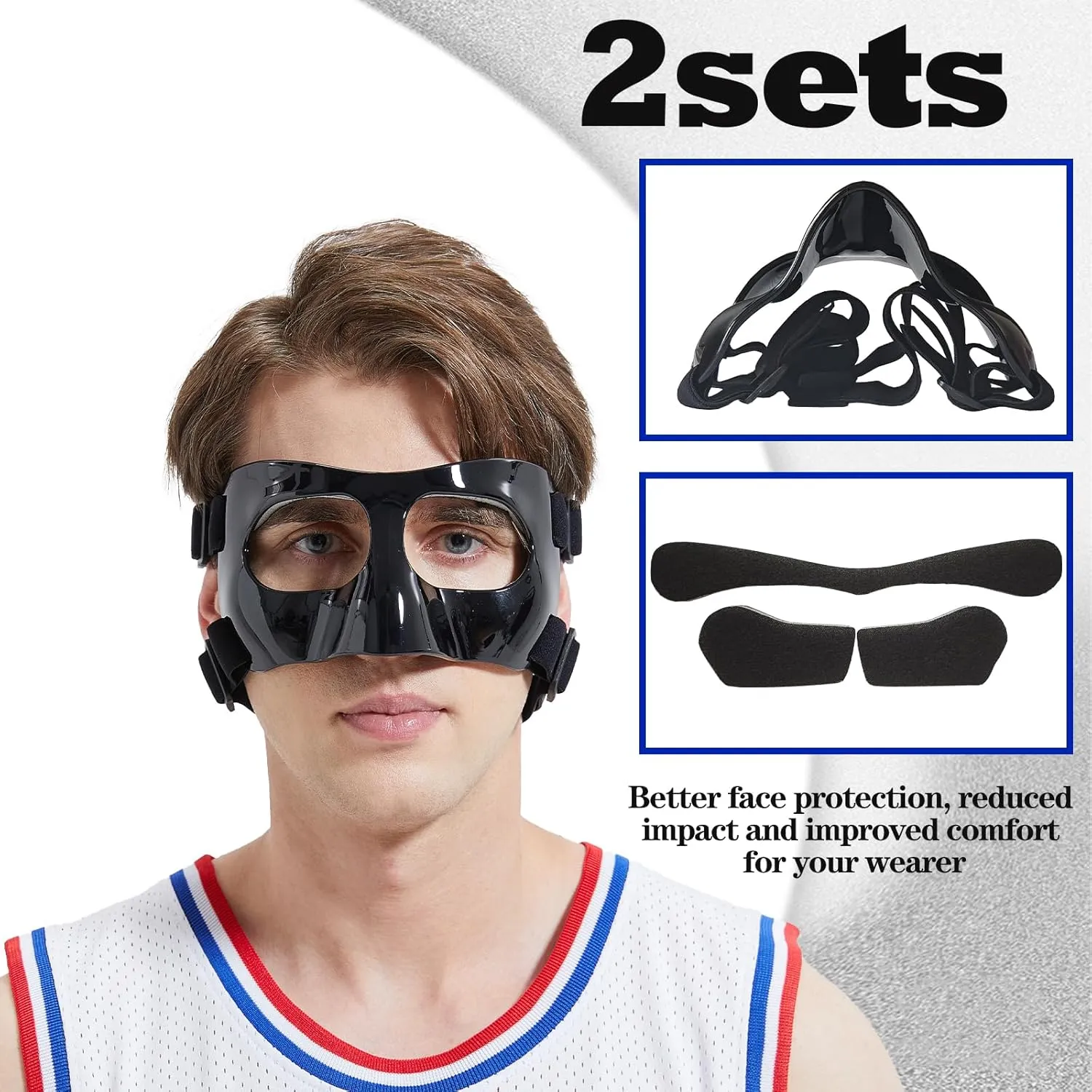 Nose Guard for Broken Nose Adjustable Basketball Baseball Softball Face Guards Face Shield Masks for Adults and Teenagers Sports Training Nose Guard Protects Nose and Face from Injury
