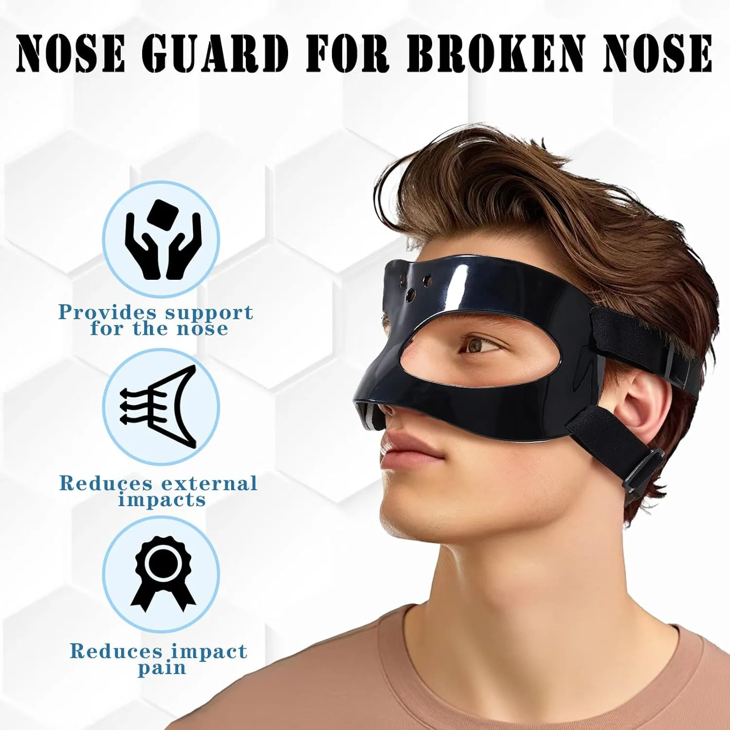 Nose Mask Nose Guard for Softball Basketball Face Mask Nose Protector Mask Nose Guard for Broken Nose Black Clear Face Mask Nose Mask for Nose Protect for Youth Teenagers Men Women