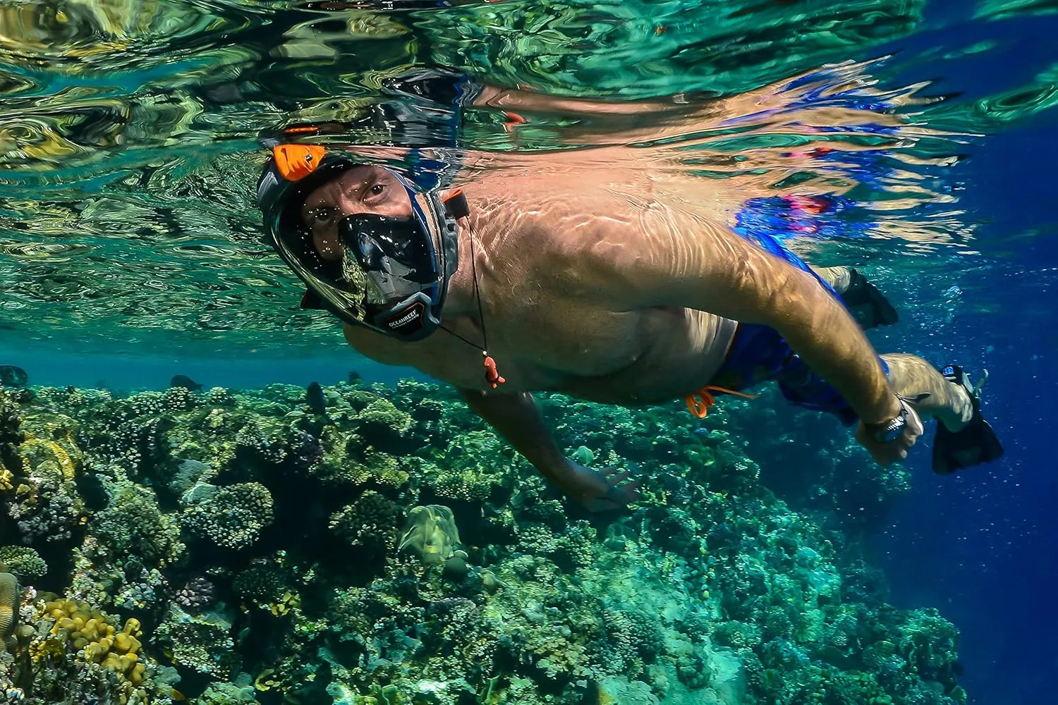 OCEAN REEF - Aria QR   Quick Release Snorkeling Mask - Full Face Snorkeling Mask - 180 Degree Underwater Vision - 8 Colours and 4 Sizes
