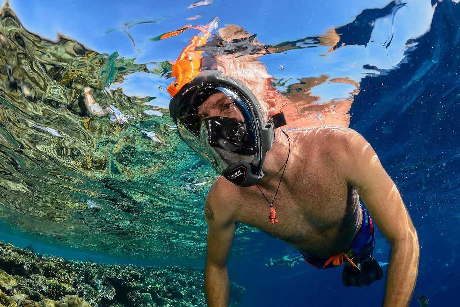 OCEAN REEF - Aria QR   Quick Release Snorkeling Mask - Full Face Snorkeling Mask - 180 Degree Underwater Vision - 8 Colours and 4 Sizes
