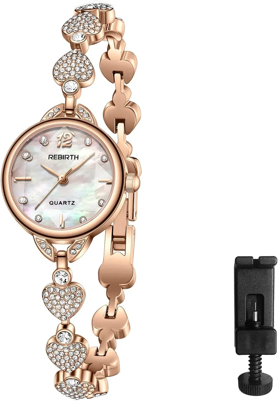 OIDEA Rhinestone Bracelet Watch for Women: Elegant Iced Out Wrist Watch Slim Strap Analog Quartz Wristwatch Waterproof Casual Dress Female Ladies Watches