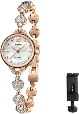 OIDEA Rhinestone Bracelet Watch for Women: Elegant Iced Out Wrist Watch Slim Strap Analog Quartz Wristwatch Waterproof Casual Dress Female Ladies Watches
