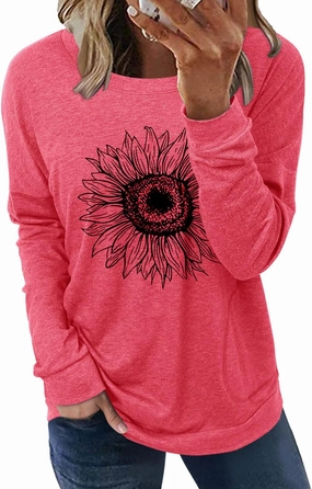 onlypuff Women's Pocket Shirt Graphic Tunic Tops Sweatshirts