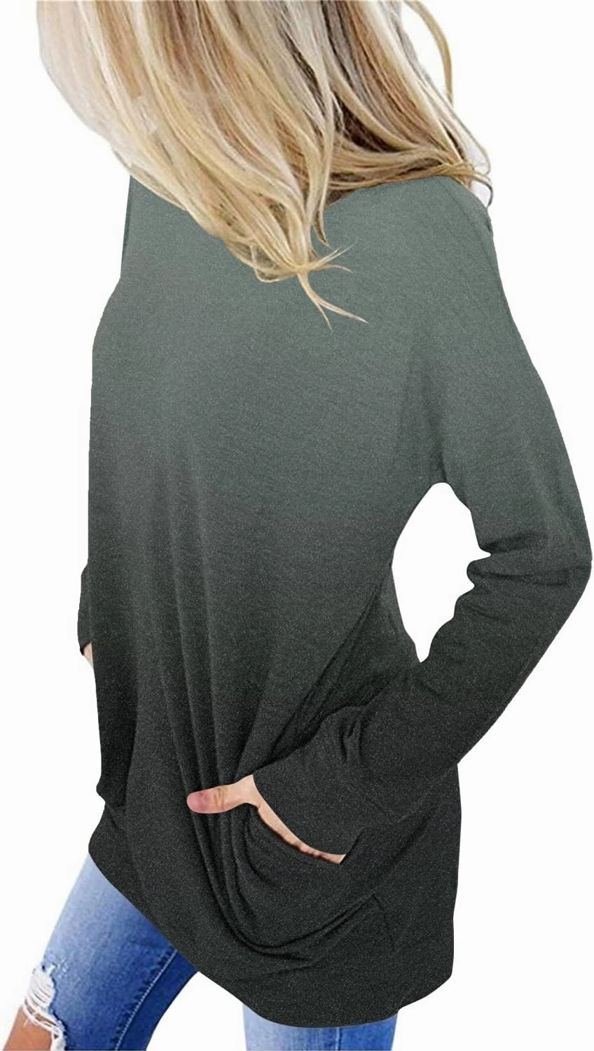 onlypuff Women's Pocket Shirt Graphic Tunic Tops Sweatshirts