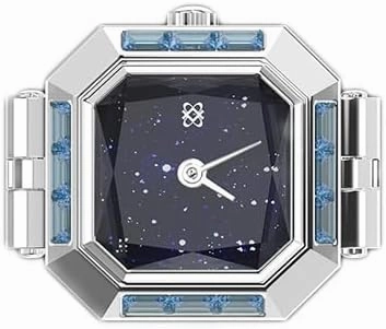 PASCAL Sofia Prism Cocktail Watch Ring, Sugar Cube Gem-Cut Dial, Sapphire Crystal, Stainless Steel Expansion Band, Unisex Finger Watch, Fits US Sizes 6-10, 3ATM Water Resistant, Statement Jewelry Timepiece