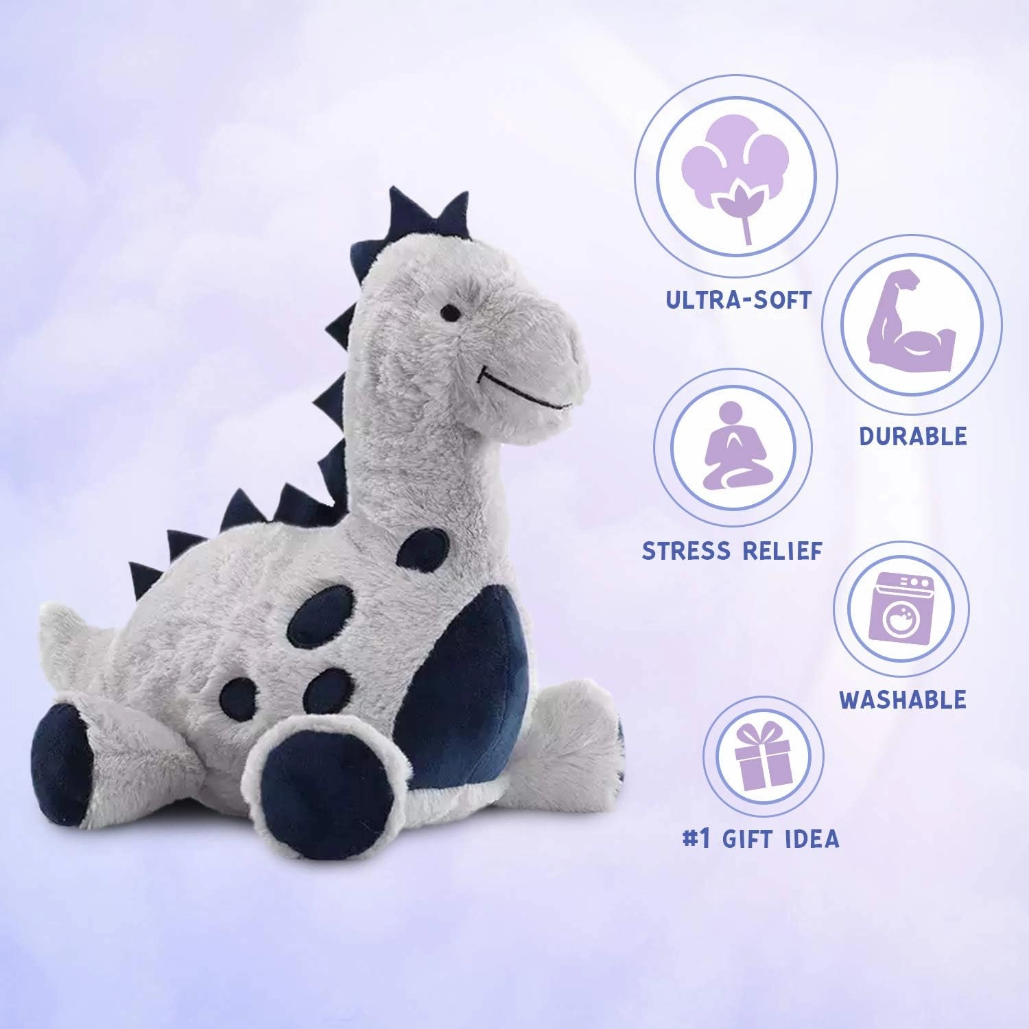 PASSIONFRUIT Plush Dinosaur Toys for Kids – 4-Pack Soft & Huggable 12-Inch Stuffed Animals – Graduation Gifts - Cute & Squeezable Dinosaurs for Boys & Girls