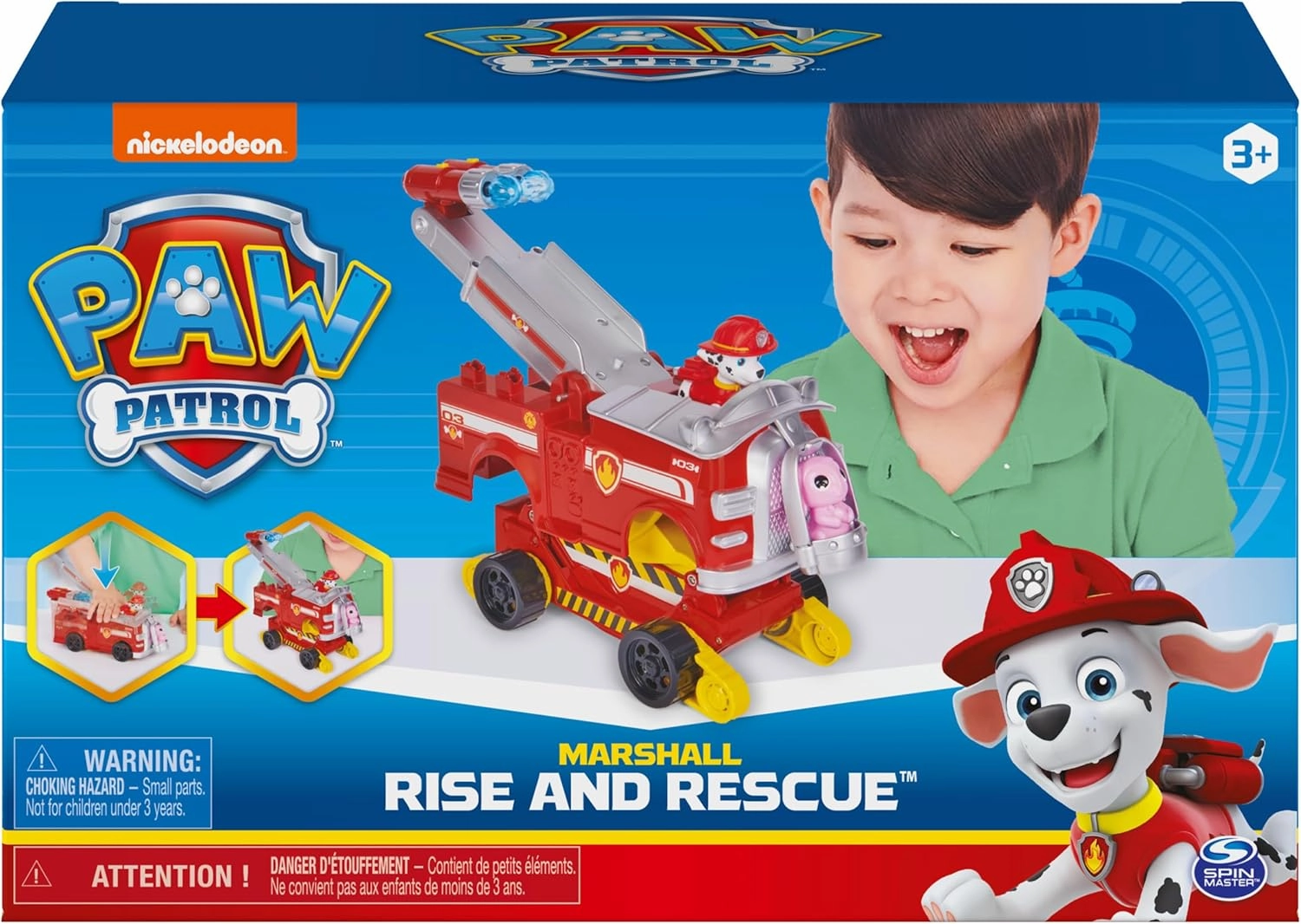 Paw Patrol, Marshall Rise and Rescue Transforming Toy Car with Action Figures and Accessories, Kids Toys for Ages 3 and up