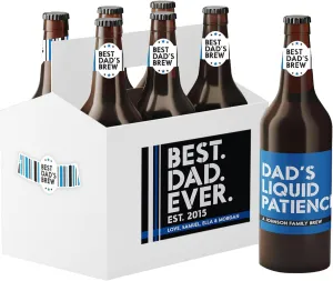 Personalized Beer Bottle Holder with Custom Labels – 6-Pack Beer Gift Box for Birthday, Father’s Day, Mother’s Day, Groomsmen, Bridesmaids, Announcements – DIY White Beer Carrier Gift Set (1 Set)