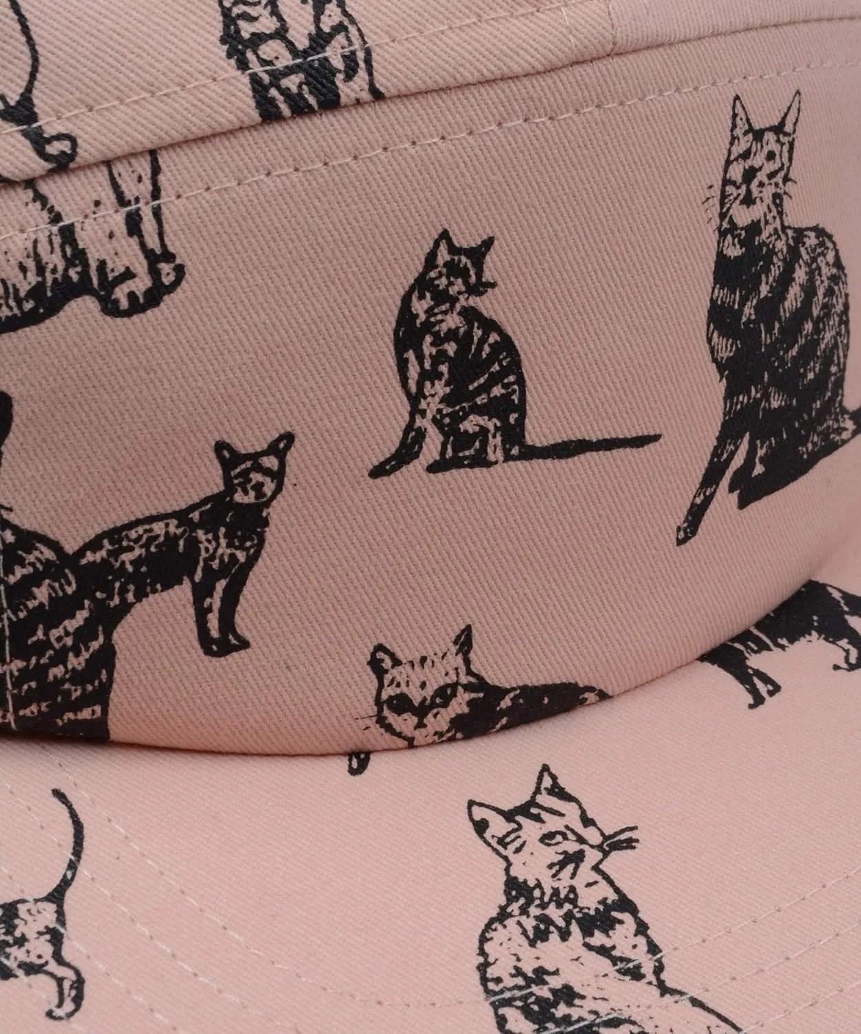 Pet and Wildlife-Themed 5-Panel Camp Caps Cat Dog Dachshund Capybara Opossum Hats for Animal Enthusiasts