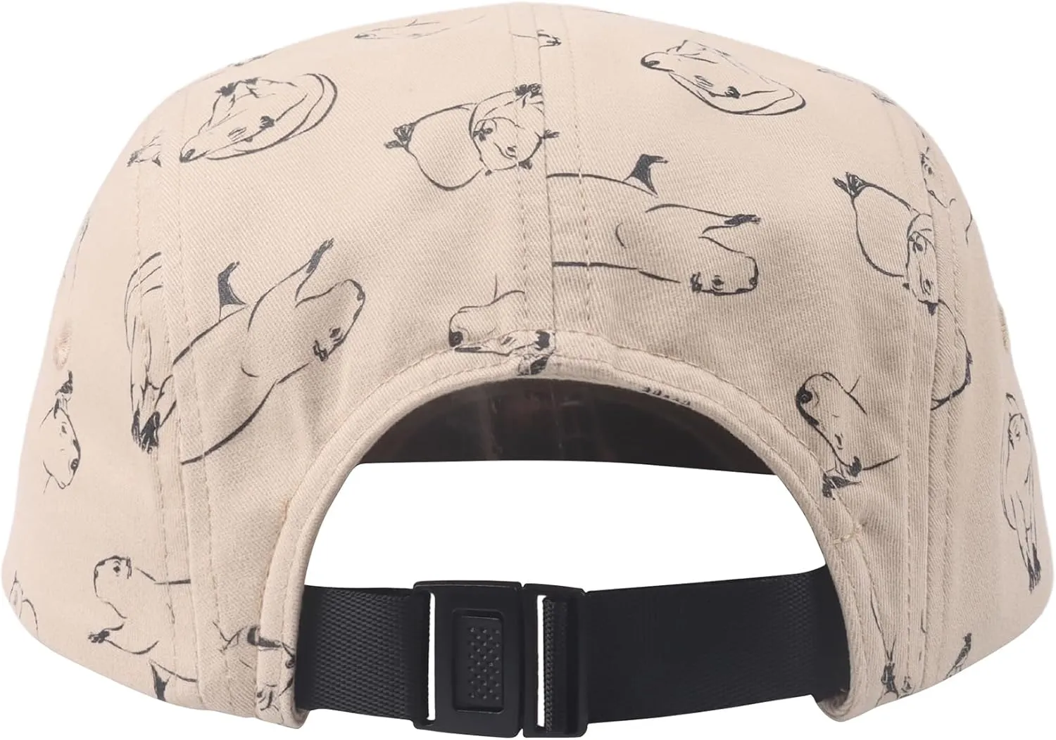 Pet and Wildlife-Themed 5-Panel Camp Caps Cat Dog Dachshund Capybara Opossum Hats for Animal Enthusiasts