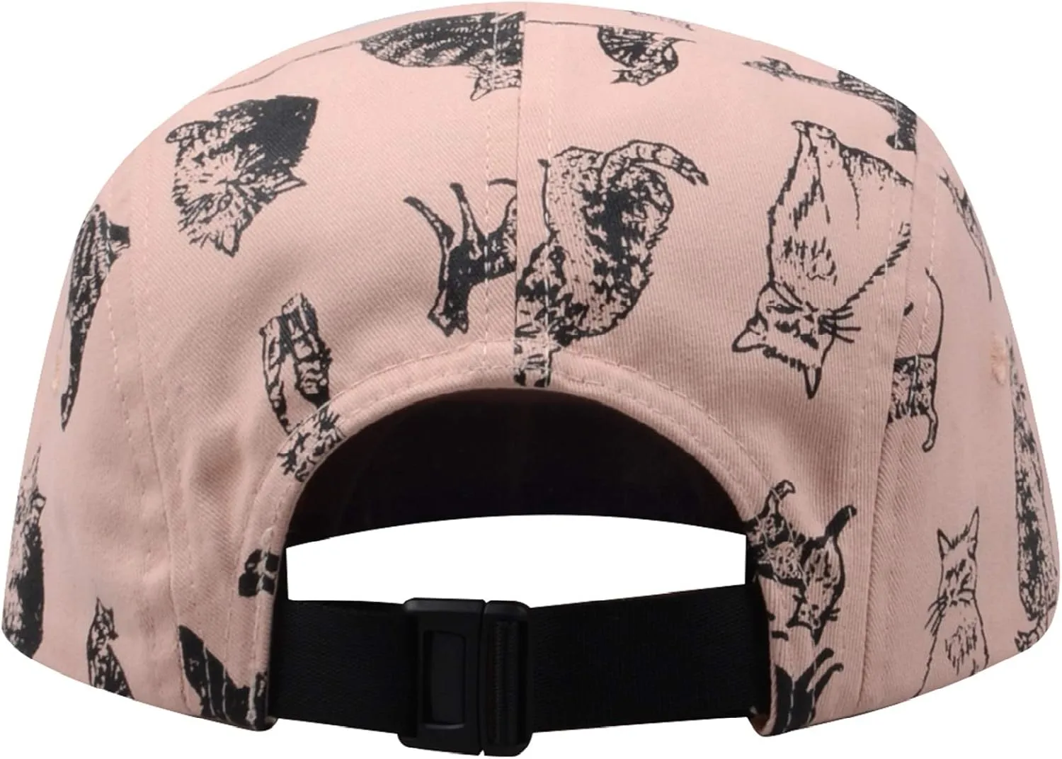 Pet and Wildlife-Themed 5-Panel Camp Caps Cat Dog Dachshund Capybara Opossum Hats for Animal Enthusiasts