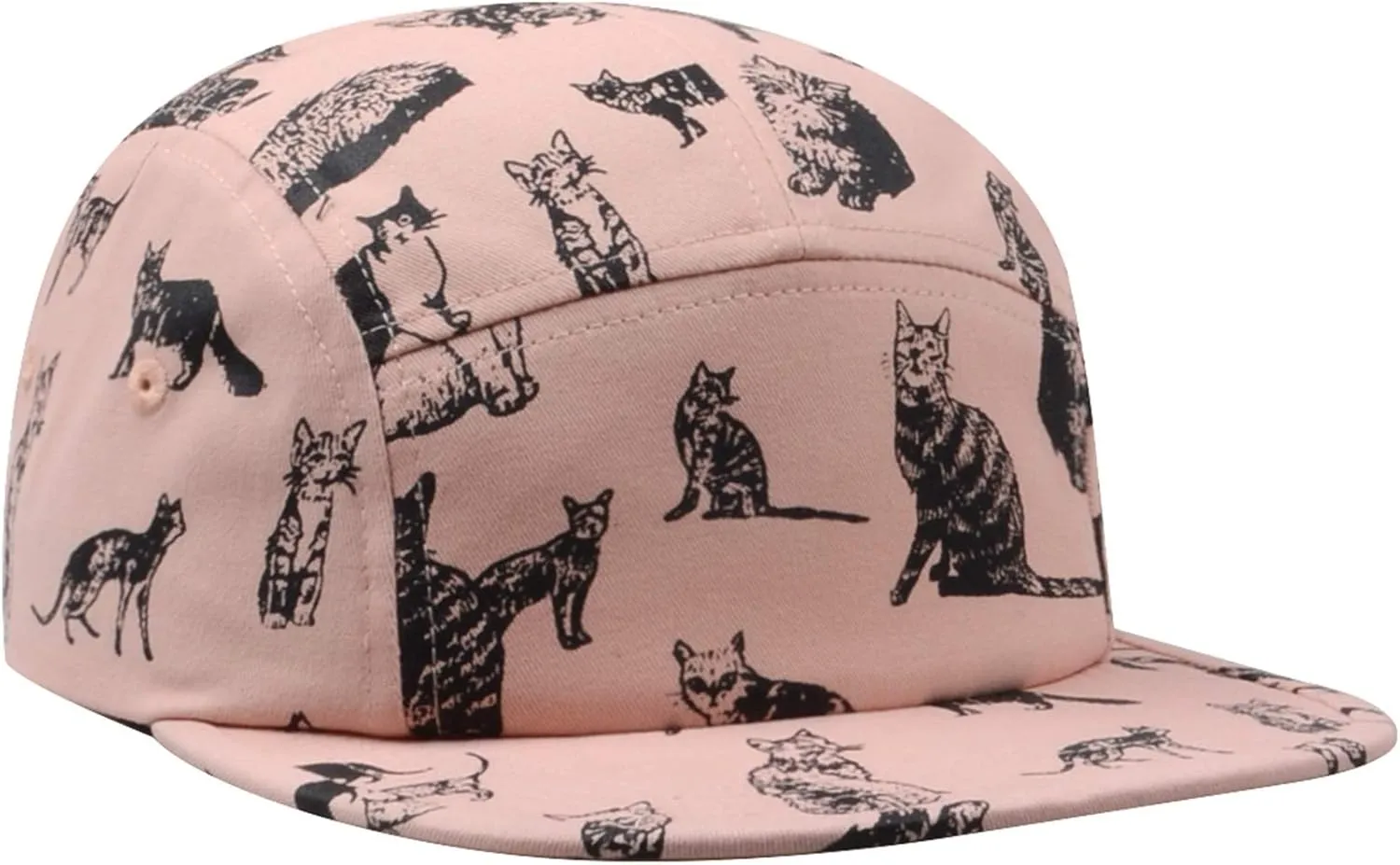 Pet and Wildlife-Themed 5-Panel Camp Caps Cat Dog Dachshund Capybara Opossum Hats for Animal Enthusiasts