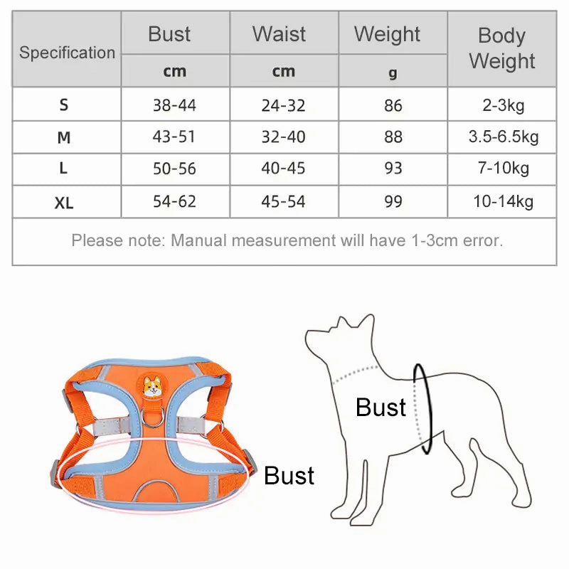 Pet Adjustable Harness with Leash Set