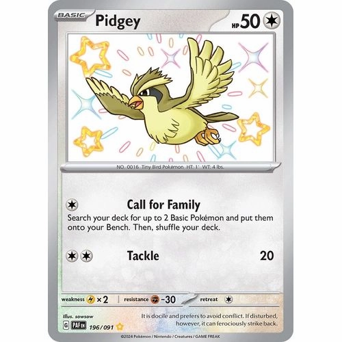 Pidgey (196/091) [SV: Paldean Fates]