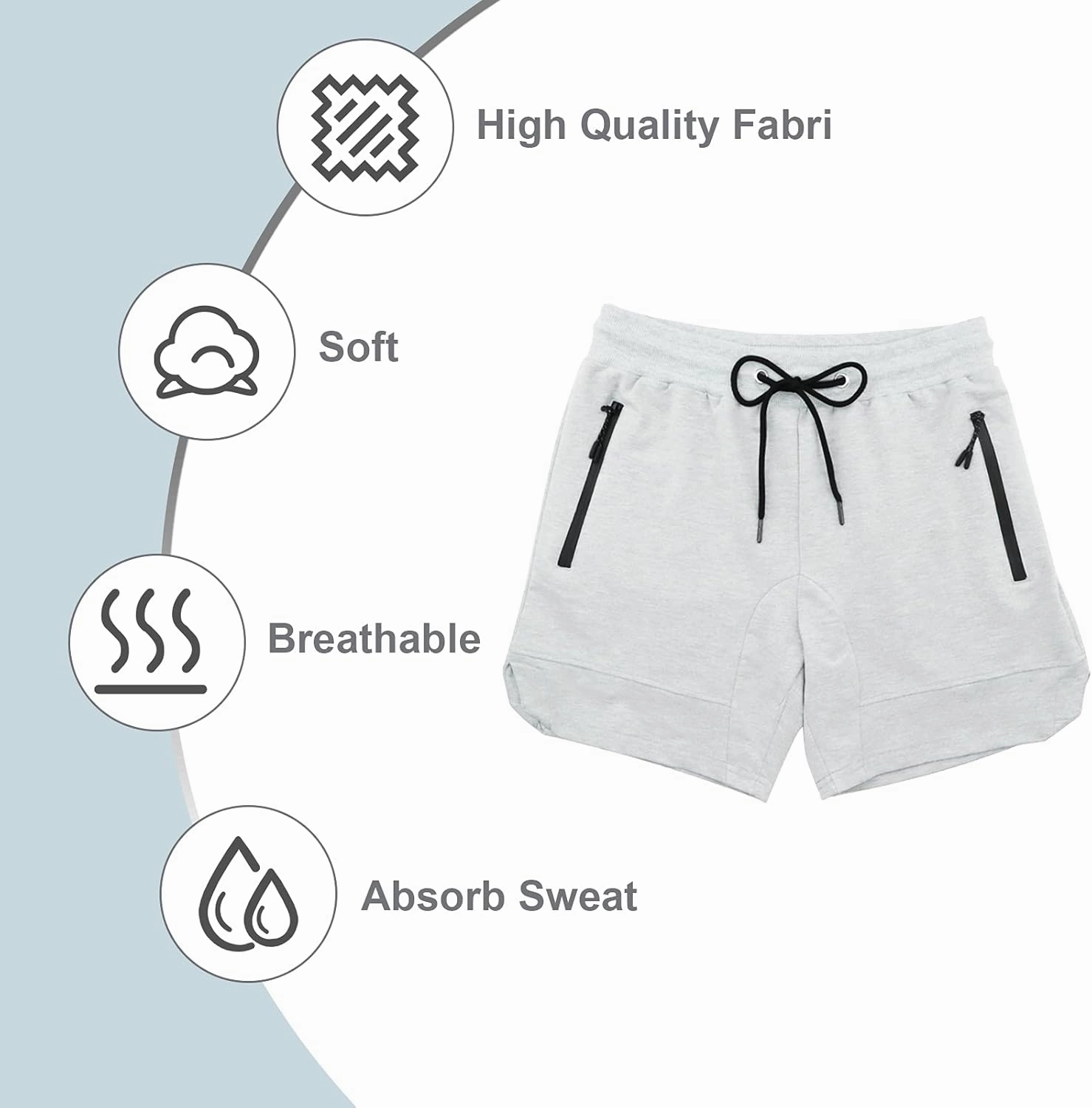 PIDOGYM Men's 5" Gym Workout Shorts,Fitted Jogging Short Pants for Bodybuilding Running Training with Zipper Pockets