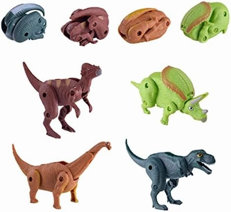 Pinkiwine 8 Pack Jumbo Unicorn & Dinosaur Deformation Eggs Prefilled Plastic Easter Eggs with Toys Inside for Kids Boys Girls Toddlers Easter Basket Stuffers Gifts Fillers Party Favors