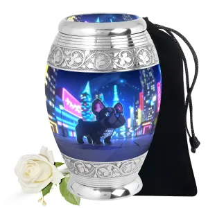 Pixel Art French Bulldog Pet Cremation Urn for Ashes